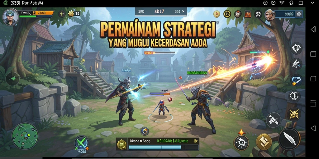 Tampilan gameplay strategis yang menantang dan penuh taktik.