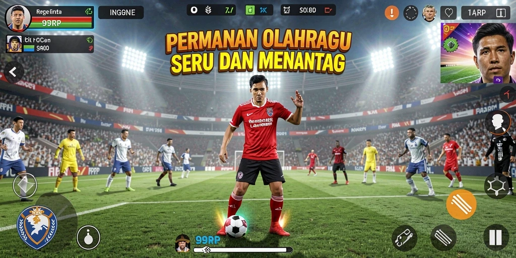 Tampilan permainan olahraga yang seru dan mengasyikkan.