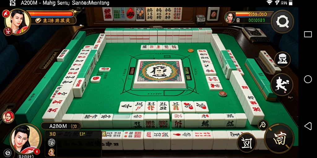 Tampilan gameplay A200M yang seru dengan desain tile Mahjong yang menawan.