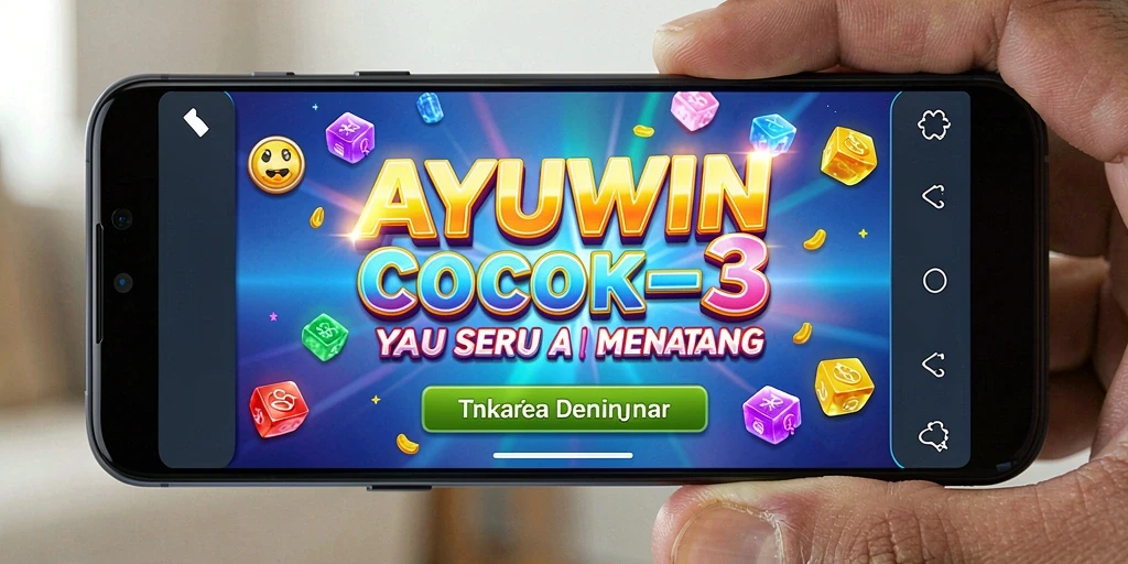 Tangkapan layar AYUWIN menampilkan kombinasi warna-warni permata dalam permainan Cocok-3.
