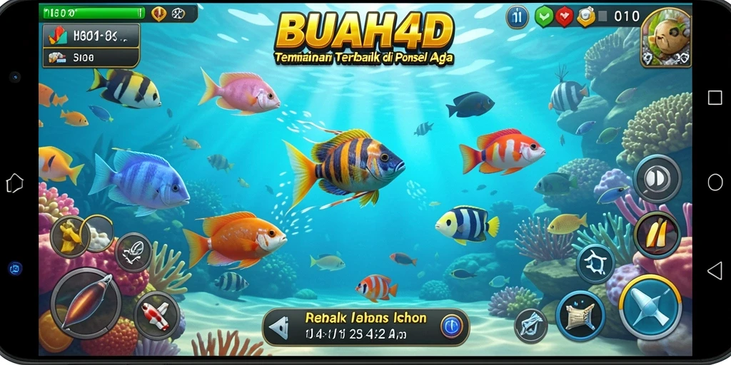 Tampilan utama gameplay BUAH4D dengan fitur menembak ikan.