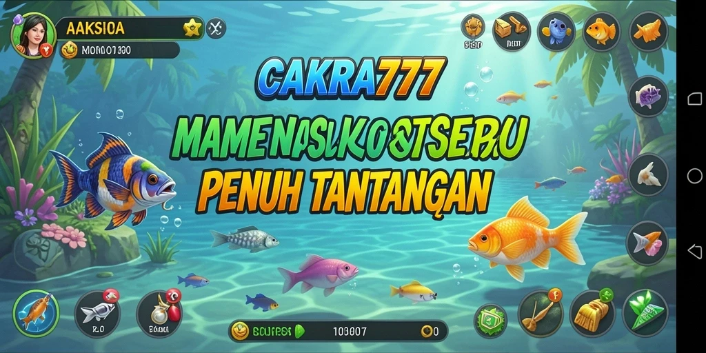 Gameplay CAKRA777 yang mendebarkan saat menangkap ikan.