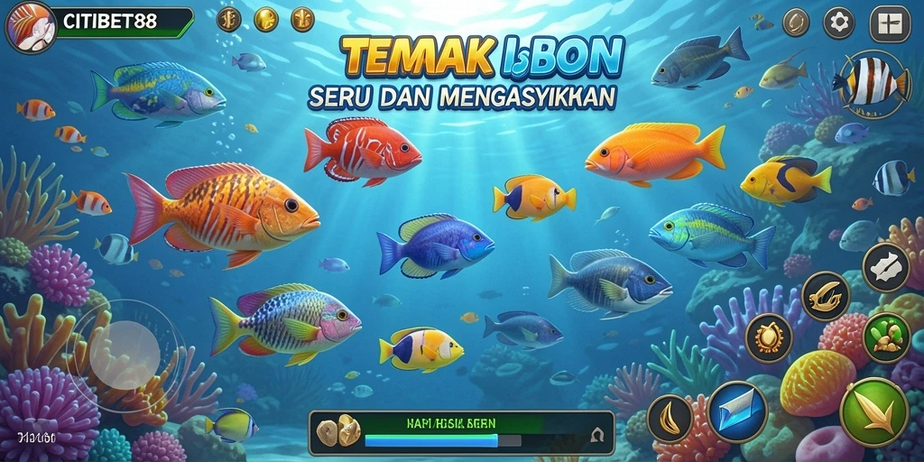 Screenshot CITIBET88 menunjukkan momen seru dalam memburu ikan.