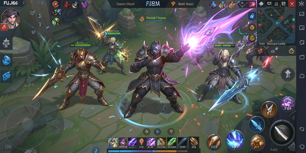 Screenshot gameplay menarik dari FUJI66, menampilkan aksi MOBA yang seru.