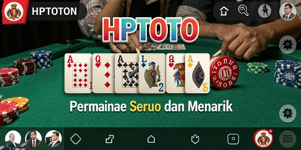 Tampilan gameplay seru di HPTOTO yang menggambarkan permainan Domino.