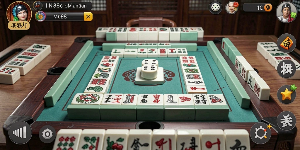 Tampilan menarik dari gameplay Mahjong di IN88.