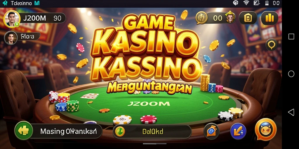 Tangkapan layar utama J200M menampilkan gameplay kasino yang menarik.