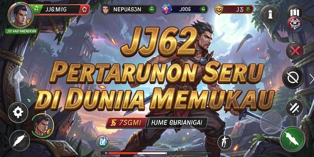 Tampilan pertarungan intens dalam JJ62 dengan karakter beragam.