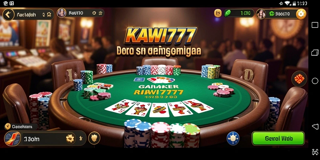 Tampilan gameplay menarik dari KAWI777 yang memukau para pemain Poker.