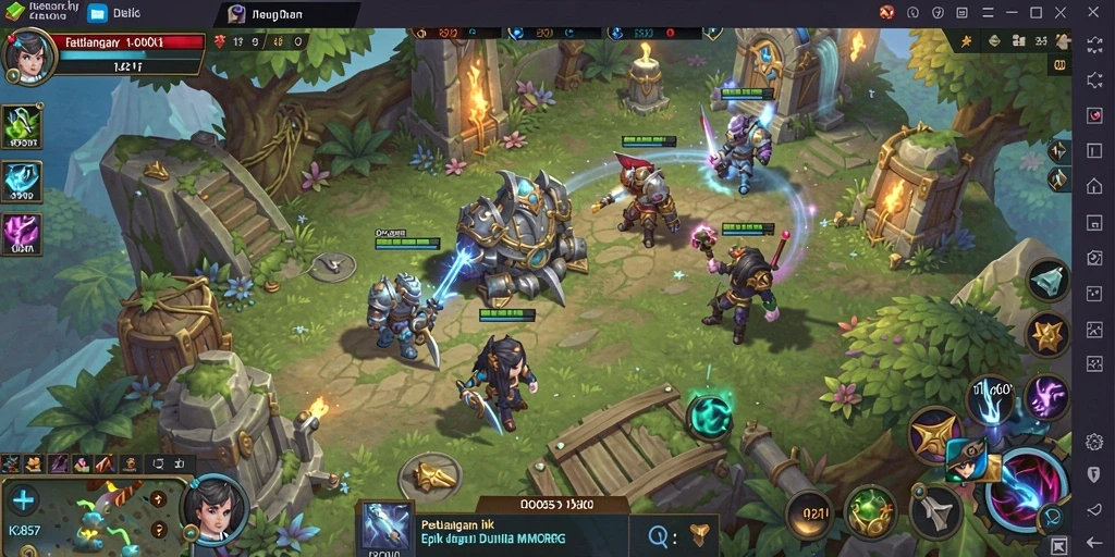 Gameplay KO857 yang epik dalam dunia MMORPG yang menakjubkan.