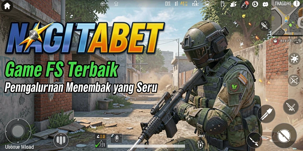 Tampilan gameplay intens dari NAGITABET dengan aksi tembak-menembak yang seru.