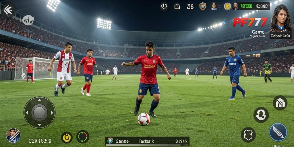 Gameplay PF777 yang mendebarkan dengan aksi sepak bola nyata.