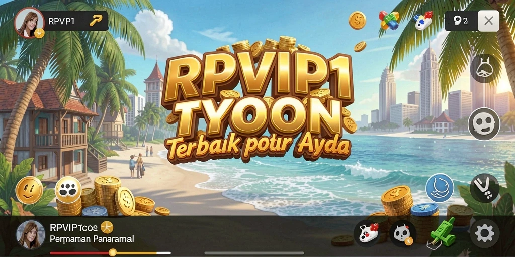 Tampilan gameplay RPVIP1 yang seru dalam membangun bisnis Tycoon.