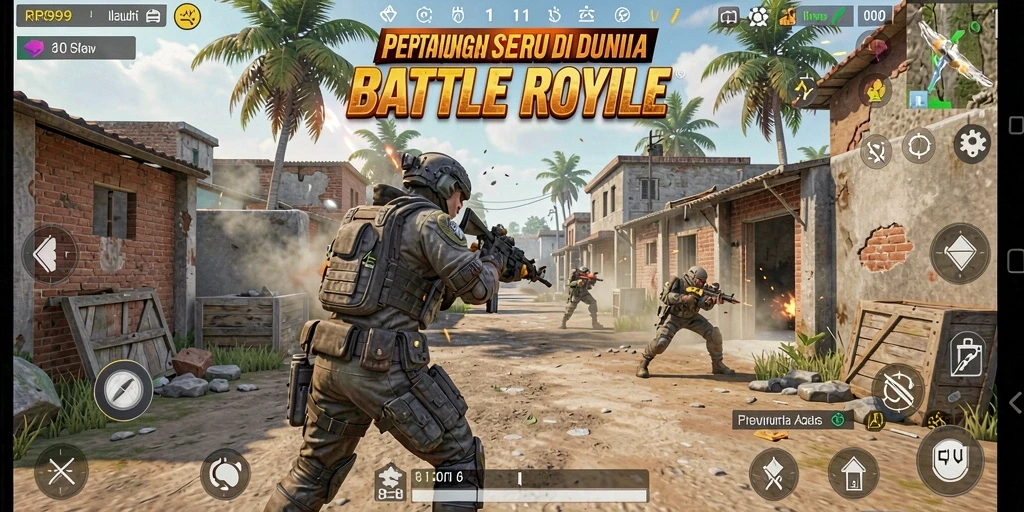 Gameplay Battle Royale RR999 yang mendebarkan dan seru.