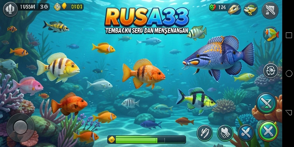 Tampilan gameplay RUSA33 yang penuh aksi Tembak Ikan.