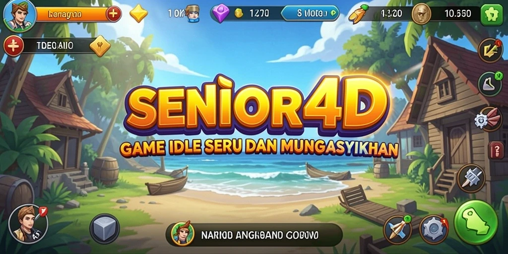 Screenshot utama menunjukkan gameplay seru dari SENIOR4D.