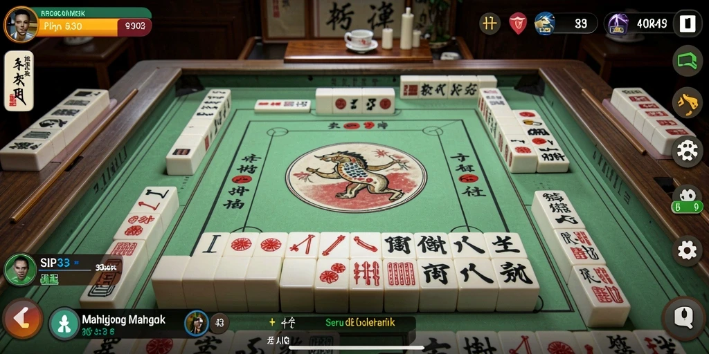 Screenshot SIP33 menampilkan gameplay Mahjong yang seru dan menarik.