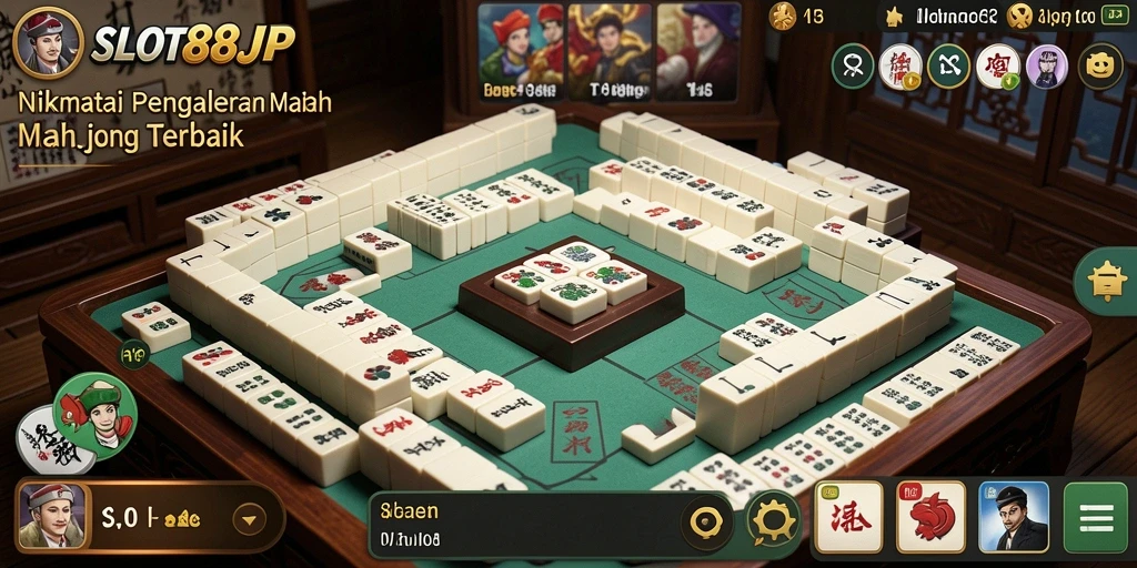 Tampilan gameplay menarik dari SLOT88JP yang menampilkan aksi Mahjong.