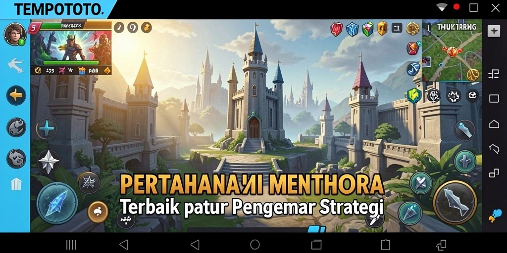 Tampilan gameplay menara yang menarik dalam TEMPOTOTO.