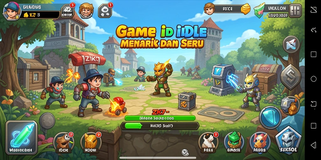 Screenshot menunjukkan karakter ZK7 saat bekerja dalam mode Idle.